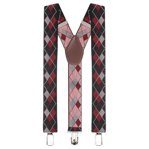 Peluche Upside Funk Black Coloured 3.5cm Strap Width Elastic Suspenders for Men - Image 4