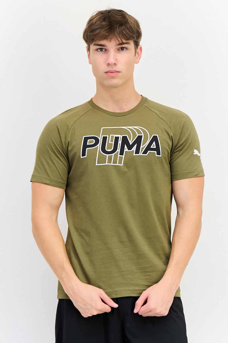 PUMA Men Sportswear Fit Short Sleeve Outdoor T-Shirt, Olive - Image 1