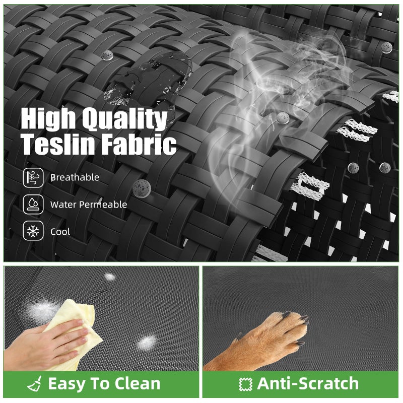 Simple Trending سرير كلاب مرتفع بسيط وعصري للكلاب الكبيرة جداً، سرير خارجي مقاوم للماء، 60.25" × 37.25"، أسود - Image 3