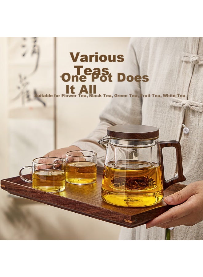 Yihutea Tea Infuser Glass Teapot With Filter Large Capacity High Temperature Resistant Tea Maker Tea Strainer Glass Tea Set - Image 4