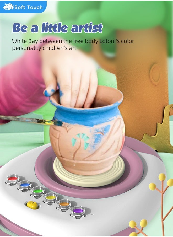 Soft Touch - Pottery Wheel for Kids Complete Pottery Wheel and Painting Kit with Sculpting Clay Air Dry Natural Clay Art Crafts Kits for Kids DIY Toys Kits Clay Maker for Beginners with Modeling Clays Children Handmade Toys - Image 1