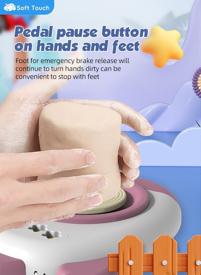 Soft Touch Pottery Wheel for Kids Complete Pottery Wheel and Painting Kit with Sculpting Clay Air Dry Natural Clay Art Crafts Kits for Kids DIY Toys Kits Clay Maker for Beginners with Modeling Clays Children Handmade Toys - Image 5