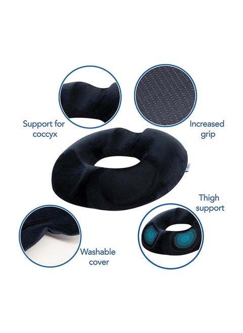 SKY-TOUCH Memory Foam Seat Cushion, Donut Pillow Pain Relief for Prostate, Pregnancy, Coccyx Pain, Surgery, Sciatica, Car Home Office Seat Cushions Black