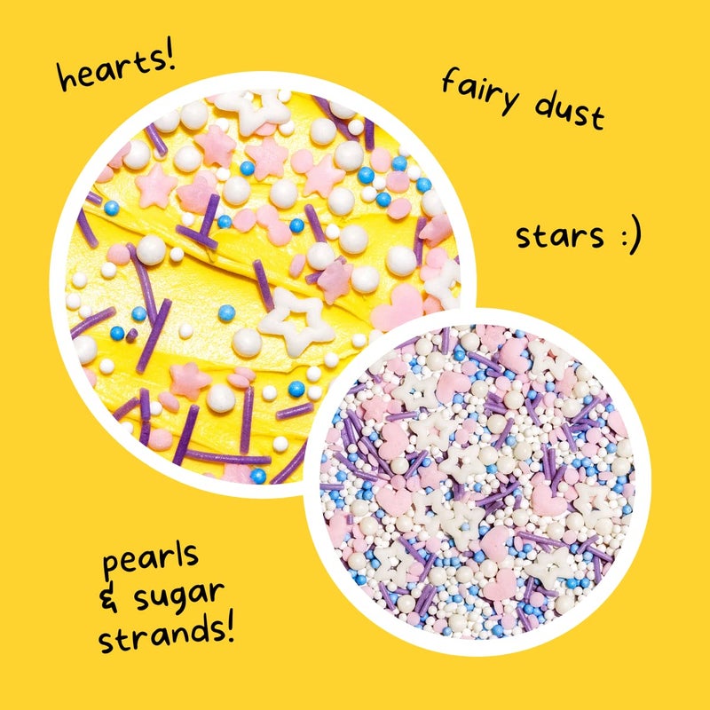 Supernatural Unicorn Tracks Natural Confetti Sprinkles, Heart & Star Shapes, Organic Dye Free, Soy Free, Gluten Free, Vegan, 3oz - Image 2