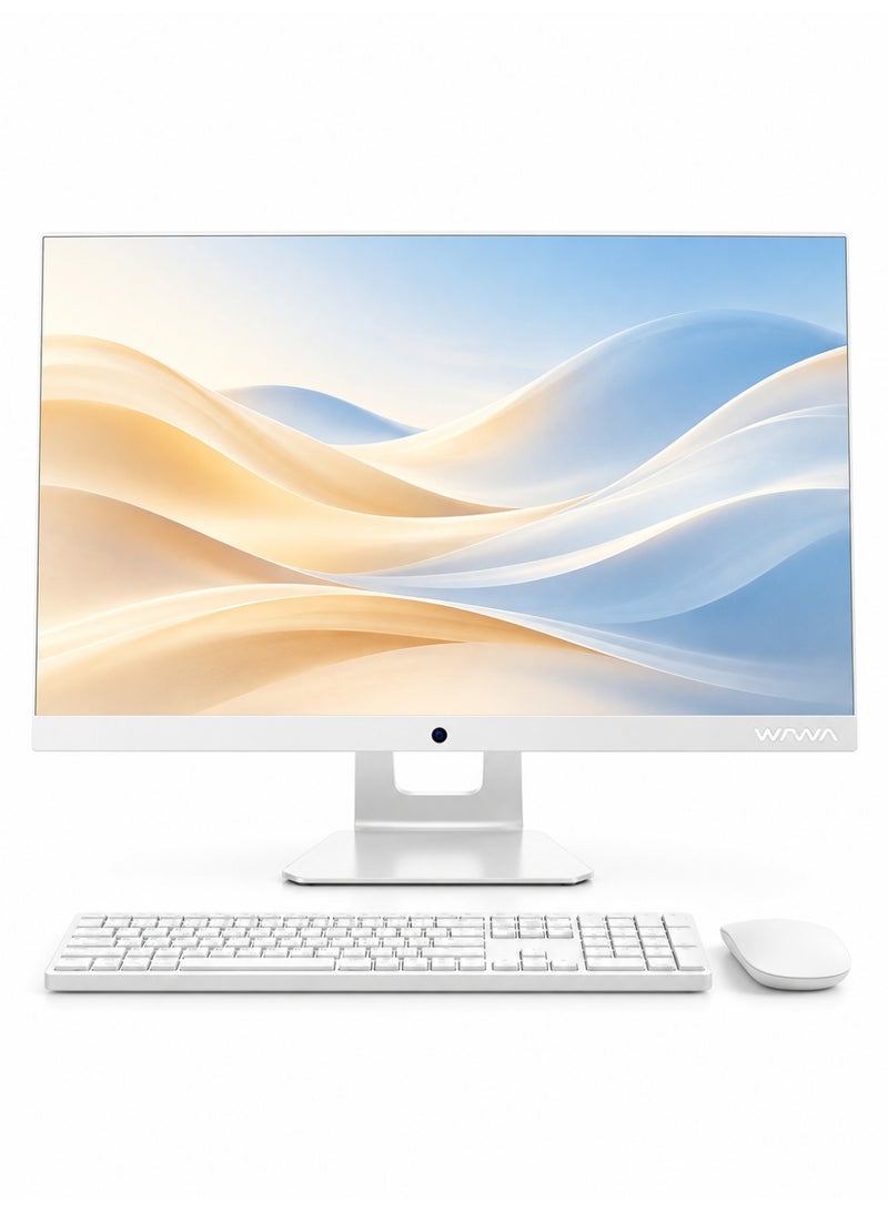 WPNA E240 23.8-Inch Full HD All-in-One Desktop PC, Intel Core i7-4790, 8GB RAM, 256GB SSD, Built-in Stereo Speakers, Windows 10, Keyboard & Mouse Included, White - Image 1