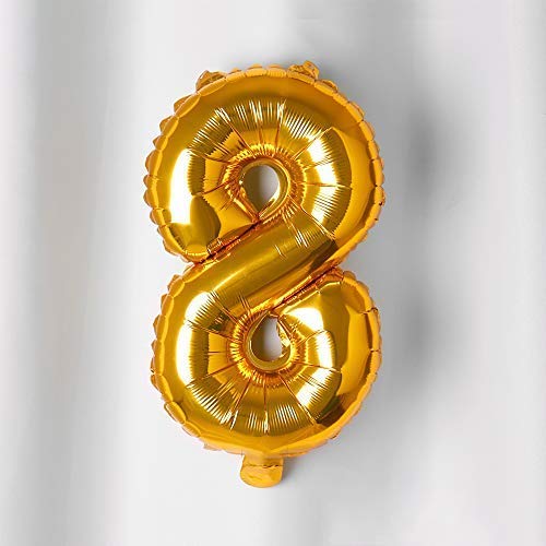 Perfect Pricee Decoration Number Foil Toy Balloon 16" Inch - Golden (Golden Number_8) - Image 3