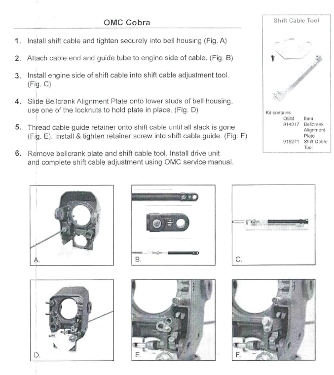 SpeedFreakCNC OMC Cobra Compatible Sterndrive Shift Cable & Bell Crank Alignment Tools 915271 & 914017 - Image 3