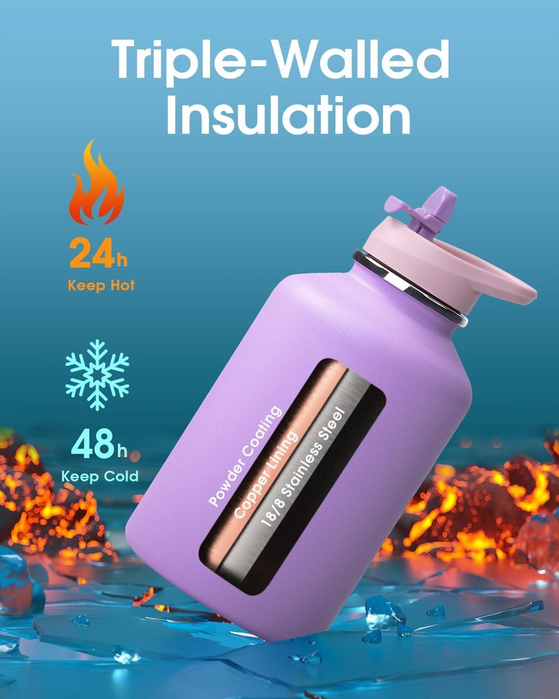 Coolflask 64 oz water bottle blue purple - Image 2