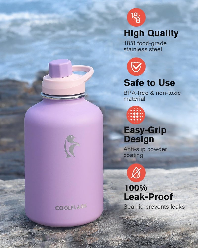 Coolflask 64 oz water bottle blue purple - Image 5