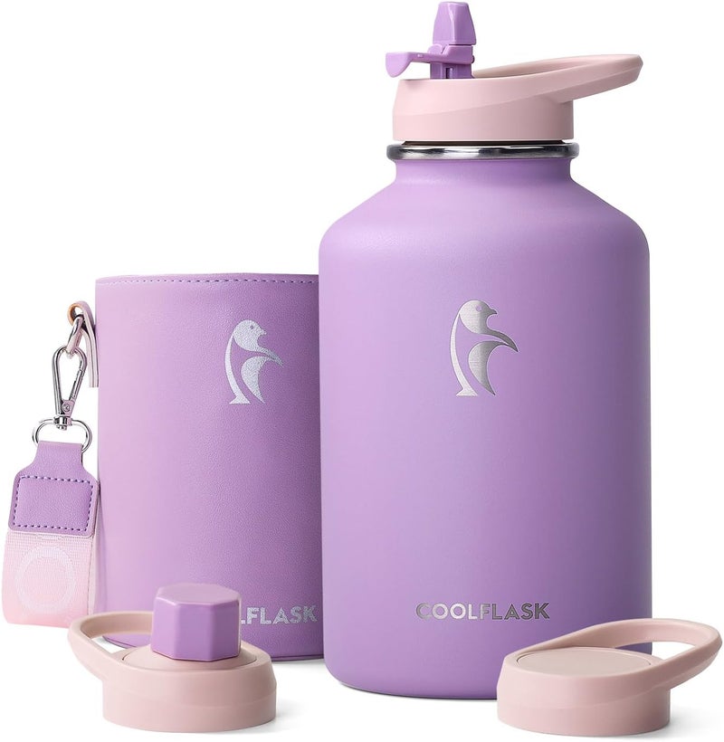 Coolflask 64 oz water bottle blue purple - Image 1