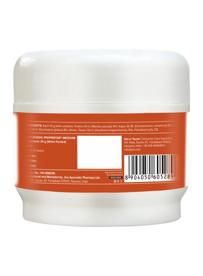 Jiva Pain Calm Balm - 25Gm (Pack Of 2) | Pain Relief Balm | 100% Pure & Natural | Helps In Cold, Headache, Backache, Joint Pain - Image 3