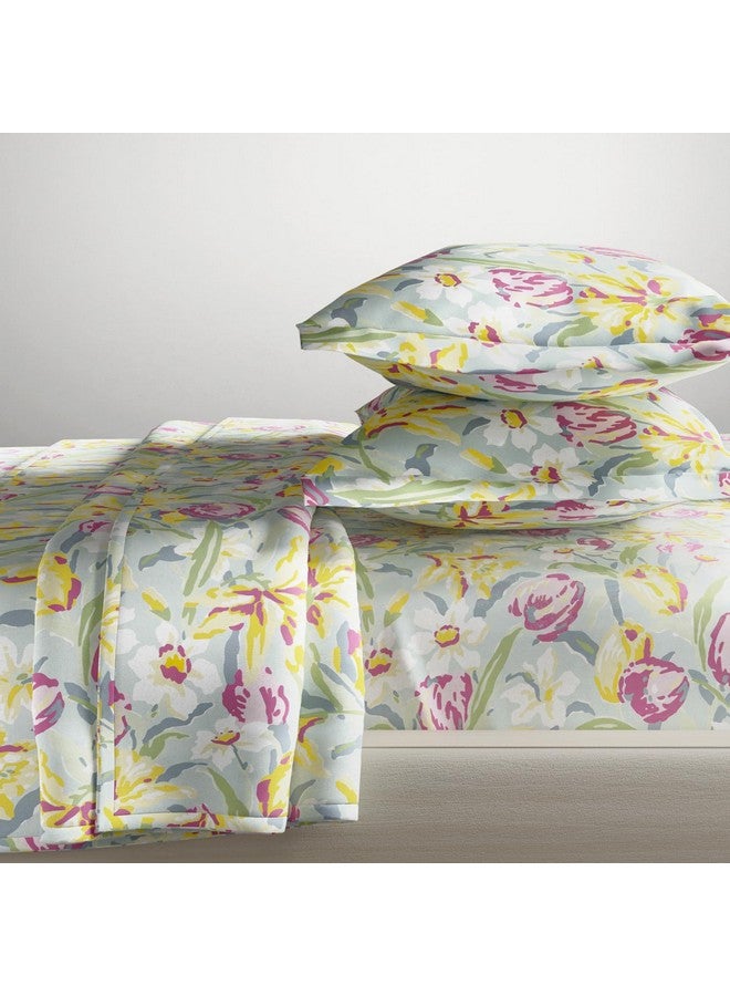 Haus & Kinder 100% Cotton Bedsheet for King Size Bed,186 TC Soft Cotton Bedsheet for Double Bed, King Size Bed Sheet with 2 Pillow Covers,Tulip Meadow - Image 4