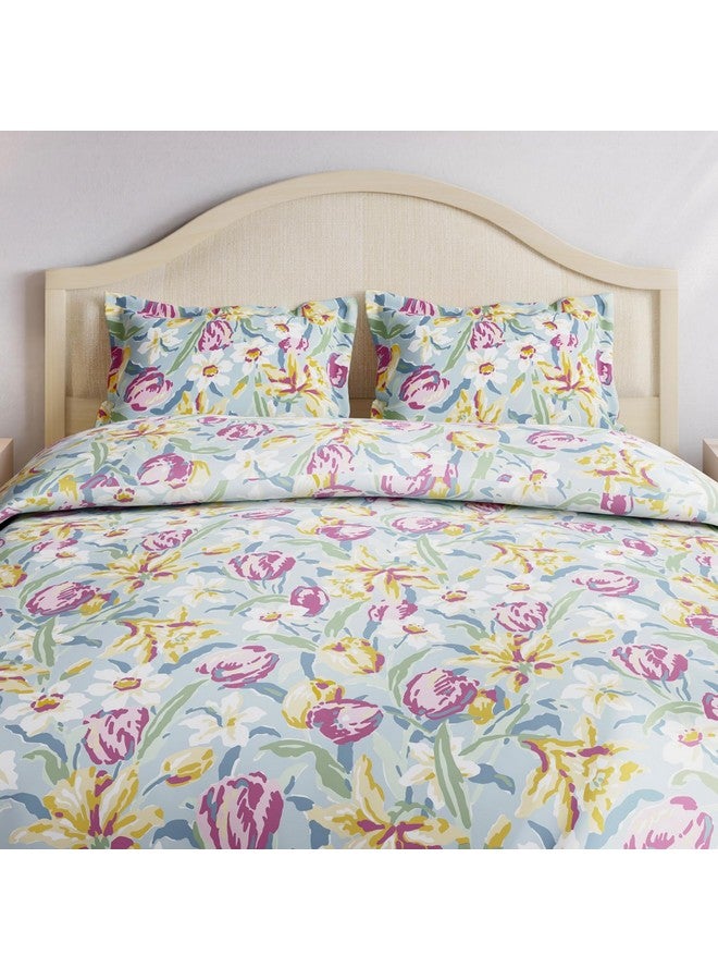 Haus & Kinder 100% Cotton Bedsheet for King Size Bed,186 TC Soft Cotton Bedsheet for Double Bed, King Size Bed Sheet with 2 Pillow Covers,Tulip Meadow - Image 3