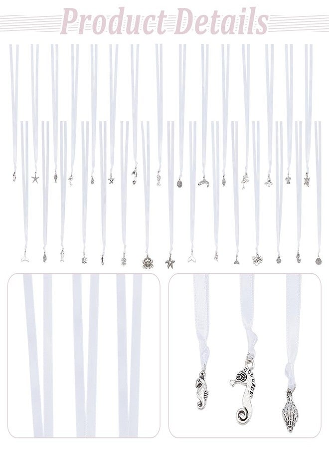 FREEBLOSS 30Pcs White Individual Wedding Cake Pull Bracelets Satin Wedding Cake Charm Pull with Alloy Silver Charm for Birthday Party Wedding Decoration Bridesmaid Charm of Wedding - Image 5