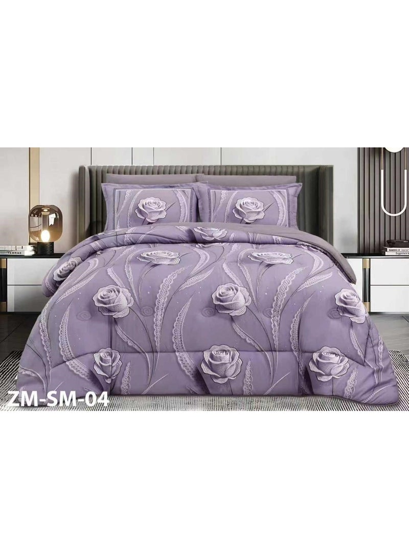 Floral patterned bedspread for a double bed, 6 pieces, quilt size 230*250