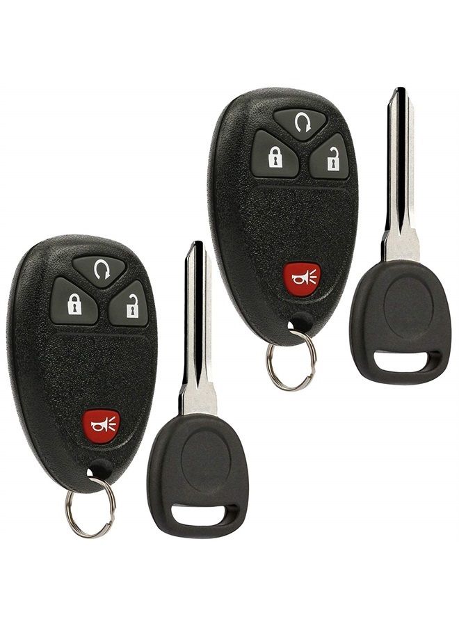 USARemote Car Key Fob Keyless Entry Remote with Ignition Key fits Chevy Silverado Avalanche Traverse / GMC Sierra Acadia / Pontiac Torrent / Suzuki XL-7, Set of 2 - Image 1