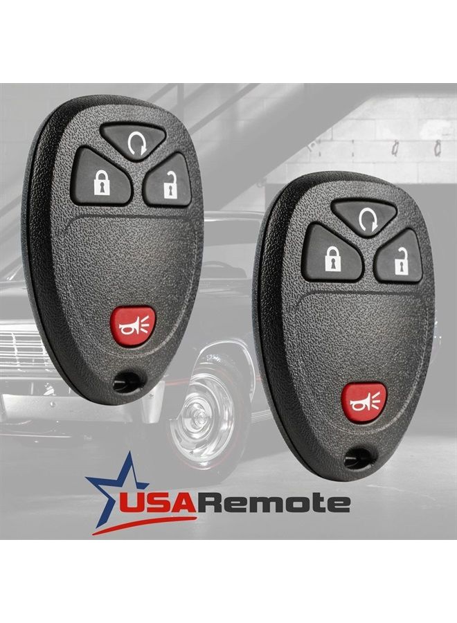 USARemote Car Key Fob Keyless Entry Remote with Ignition Key fits Chevy Silverado Avalanche Traverse / GMC Sierra Acadia / Pontiac Torrent / Suzuki XL-7, Set of 2 - Image 2