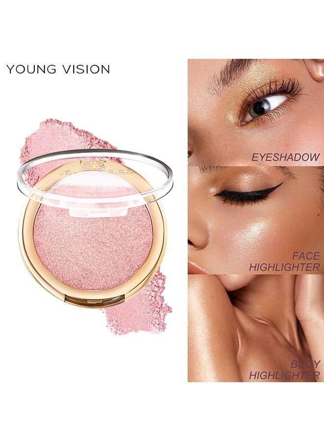 YOUNG VISION Highlighter Makeup Powder, Made With High-Quality Ingredients, Gentlely On The Skin and Provide Long-Lasting Wear, Suitable Under Makeup With Long Lasting Shine Finish #02 - Image 2