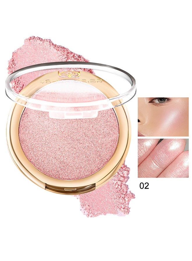 YOUNG VISION Highlighter Makeup Powder, Made With High-Quality Ingredients, Gentlely On The Skin and Provide Long-Lasting Wear, Suitable Under Makeup With Long Lasting Shine Finish #02 - Image 1