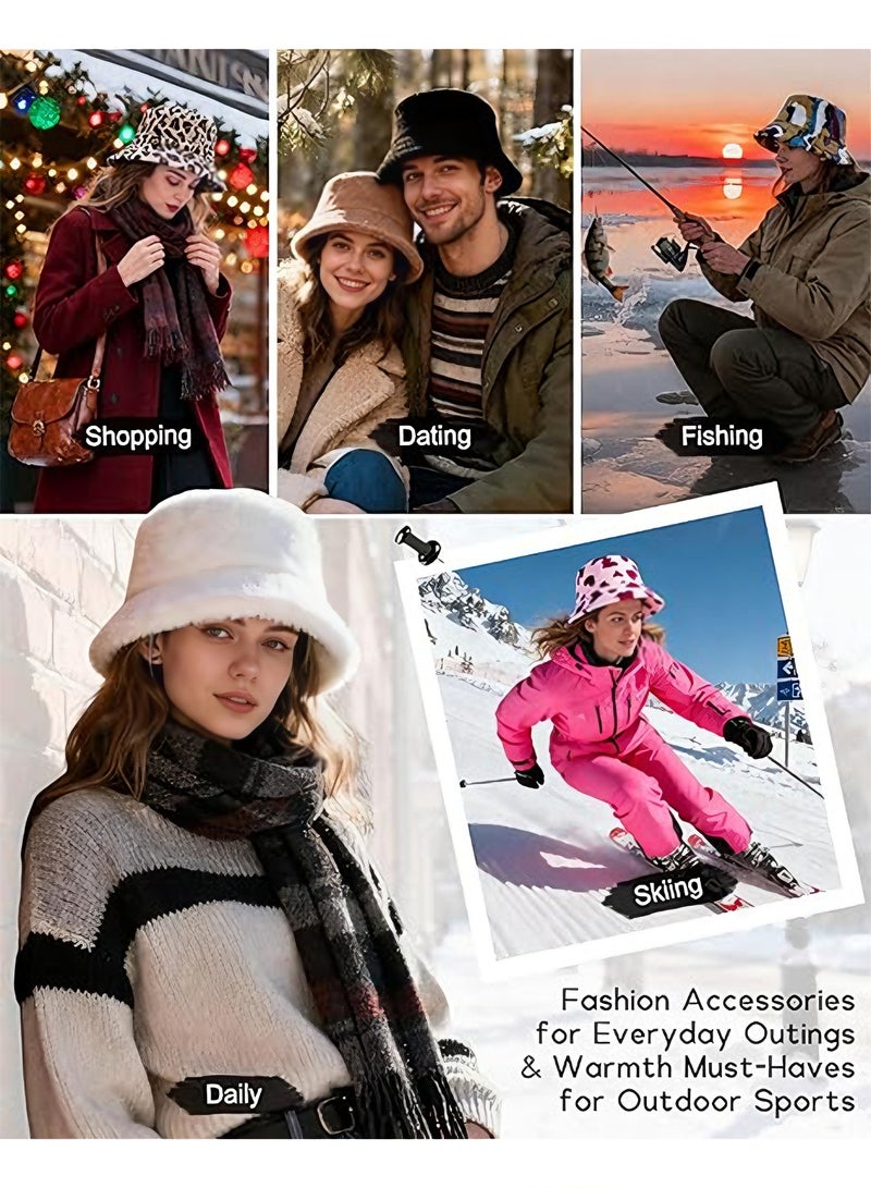 قبعة دلو شتوية دافئة للنساء، مصنوعة من الفرو الناعم، بتصميم أنيق مستوحى من قبعة الصيادين، مناسبة للرجال والنساء. - Image 5