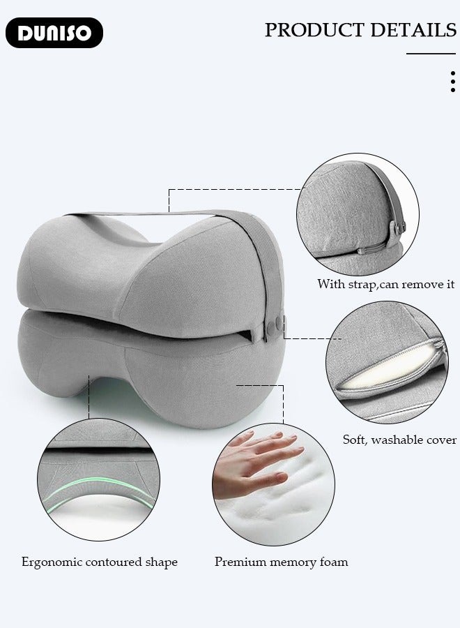 DUNISO Leg and Knee Foam Support Pillow for Side Sleepers,Memory Foam Pillow Knee Pillows for Hip Pain, Lower Back Pain Relief, Side Sleeper Pillows for Adults, Leg Pillow with Washable Cover - Image 2
