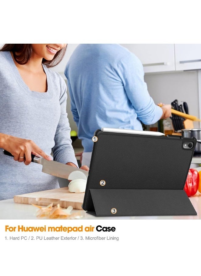 Generic - Huawei Matepad Air 11.5 inch Case, Tri-Fold Smart Tablet Case, Multi- Viewing Angles Stand Hard Shell Folio Case Cover with Auto Wake Sleep for Huawei Matepad Air 11.5 inch (2023), Black - Image 1