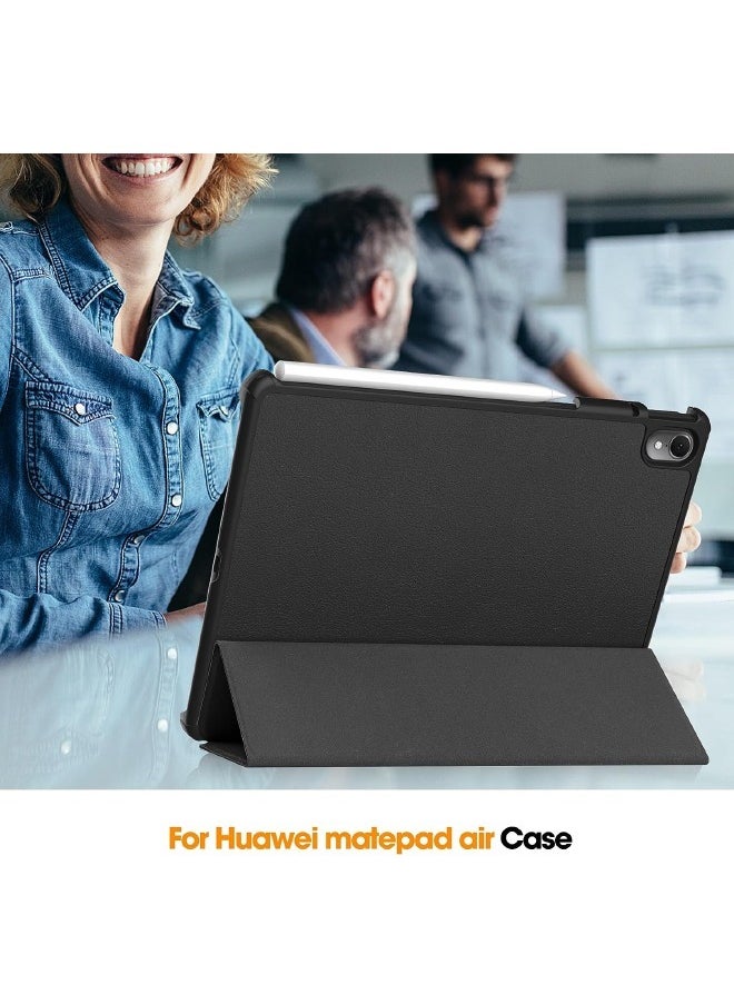 Generic - Huawei Matepad Air 11.5 inch Case, Tri-Fold Smart Tablet Case, Multi- Viewing Angles Stand Hard Shell Folio Case Cover with Auto Wake Sleep for Huawei Matepad Air 11.5 inch (2023), Black - Image 1