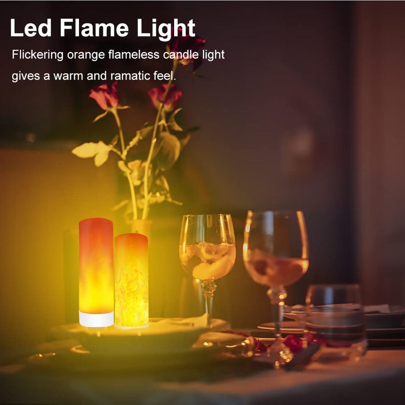 BukNikis LED Flame Light, USB Plug-in Flame Light, Flickering Flameless Candles Tea Lights, Orange Atmosphere Lights (Pack of 4) - Image 2