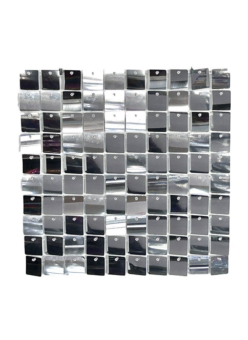 1 x 5 pcs Square Sequin Wall Panel Gatesby Wedding Decor Mirror silver jx-2239 