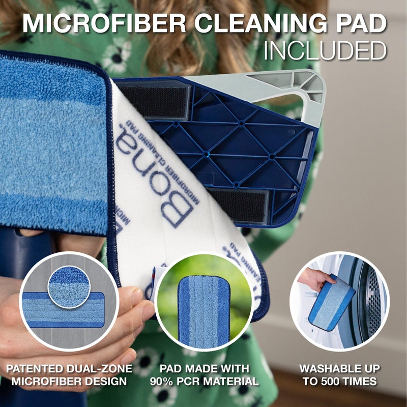 Bona Multi-Surface Floor Premium Spray Mop - Includes Multi-Surface Floor Cleaner Concentrate and Machine Washable Microfiber Cleaning Pad - For Stone, Tile, Laminate and Vinyl LVT/LVP Floors - Image 4