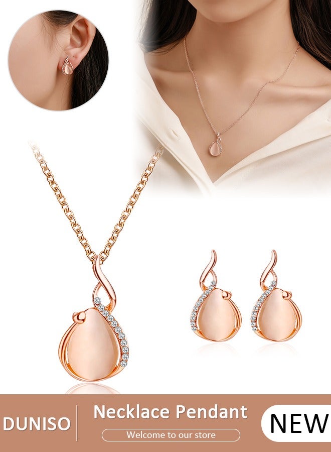 DUNISO 2PCS Jewelry Set with Necklace and Ring Choker Necklace Drop Choker Chain Pendant Necklace Simple Necklace Chain Jewelry for Women Teen Girls - Image 1