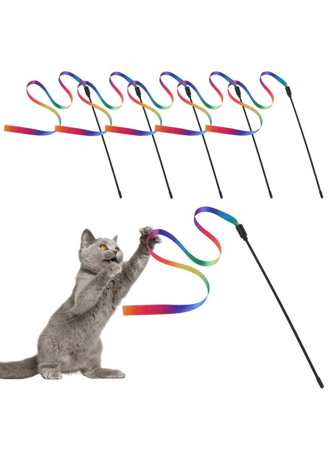 مولين لعبة تفاعلية على شكل عصا قطط، 5 مجموعات من العصي المصنوعة من القماش الملون، لعبة خيطية للقطط للاستخدام الداخلي، ألعاب للحيوانات الأليفة لملحقات تمرين القطط الصغيرة (لعبة خيطية على شكل قوس قزح للقطط) - Image 1