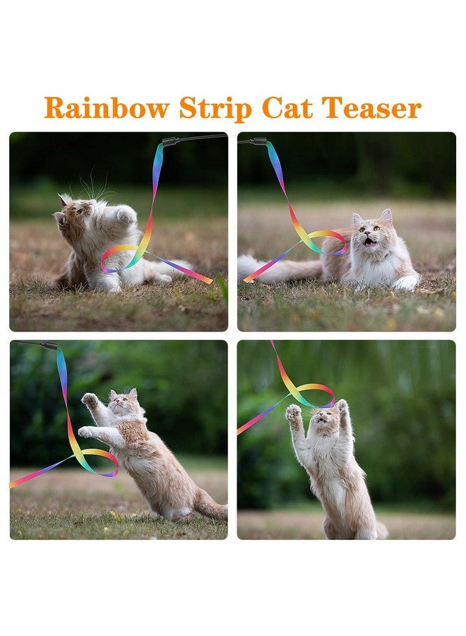 مولين لعبة تفاعلية على شكل عصا قطط، 5 مجموعات من العصي المصنوعة من القماش الملون، لعبة خيطية للقطط للاستخدام الداخلي، ألعاب للحيوانات الأليفة لملحقات تمرين القطط الصغيرة (لعبة خيطية على شكل قوس قزح للقطط) - Image 5