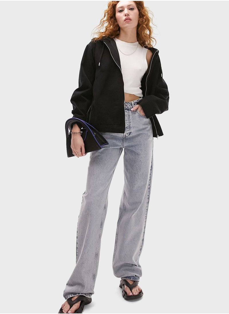 TOPSHOP - Zip Through Hooded Jacket - Image 1