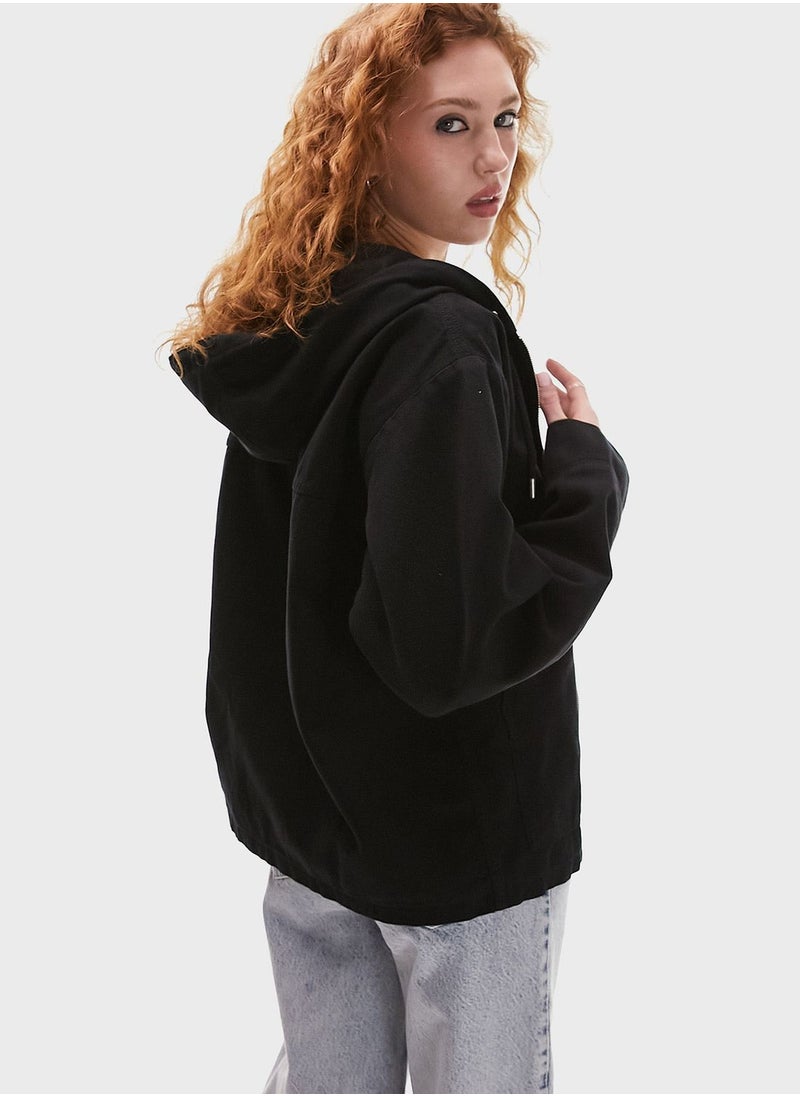 TOPSHOP - Zip Through Hooded Jacket - Image 1
