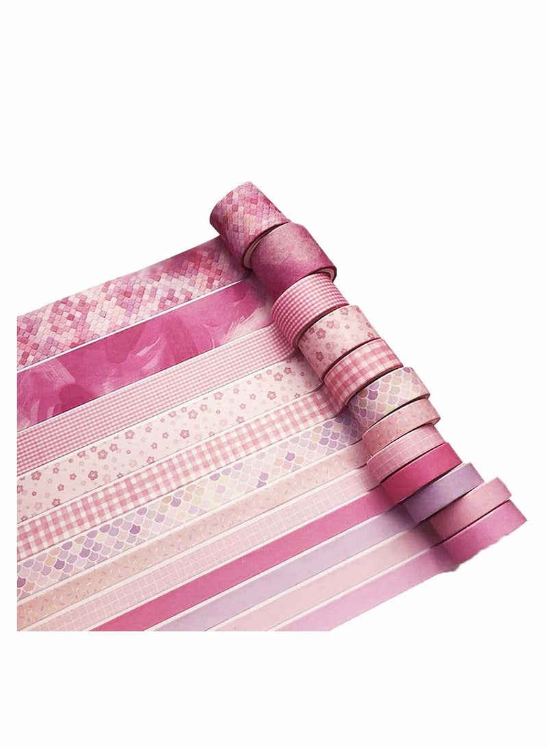Washi Tape Set Washi Masking Adhesive Decorative Holiday Craft Tapes Decorative Plaid Pattern Craft Tapes for Scrapbooking Bullet Journals Planners Gift Wrapping DIY 12 Rolls - Image 1