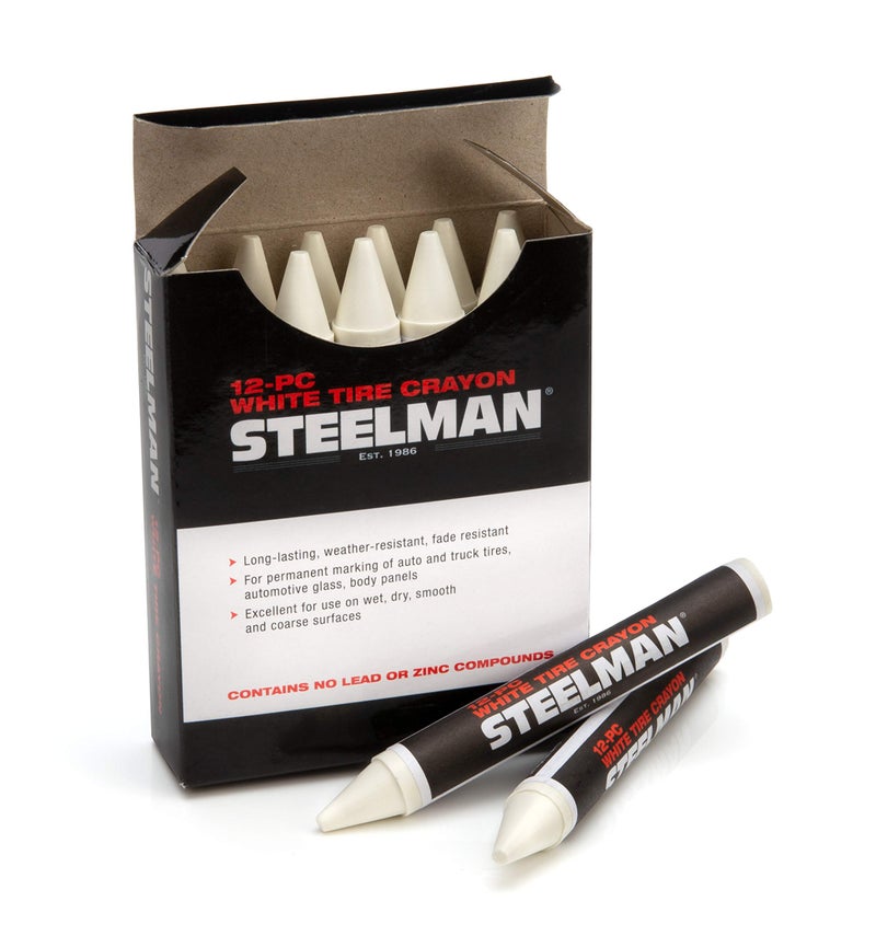 Steelman White Tire Marking Crayons for Mechanics, Marks Damage on Wet and Dry Tires, Box of 12 - Image 2