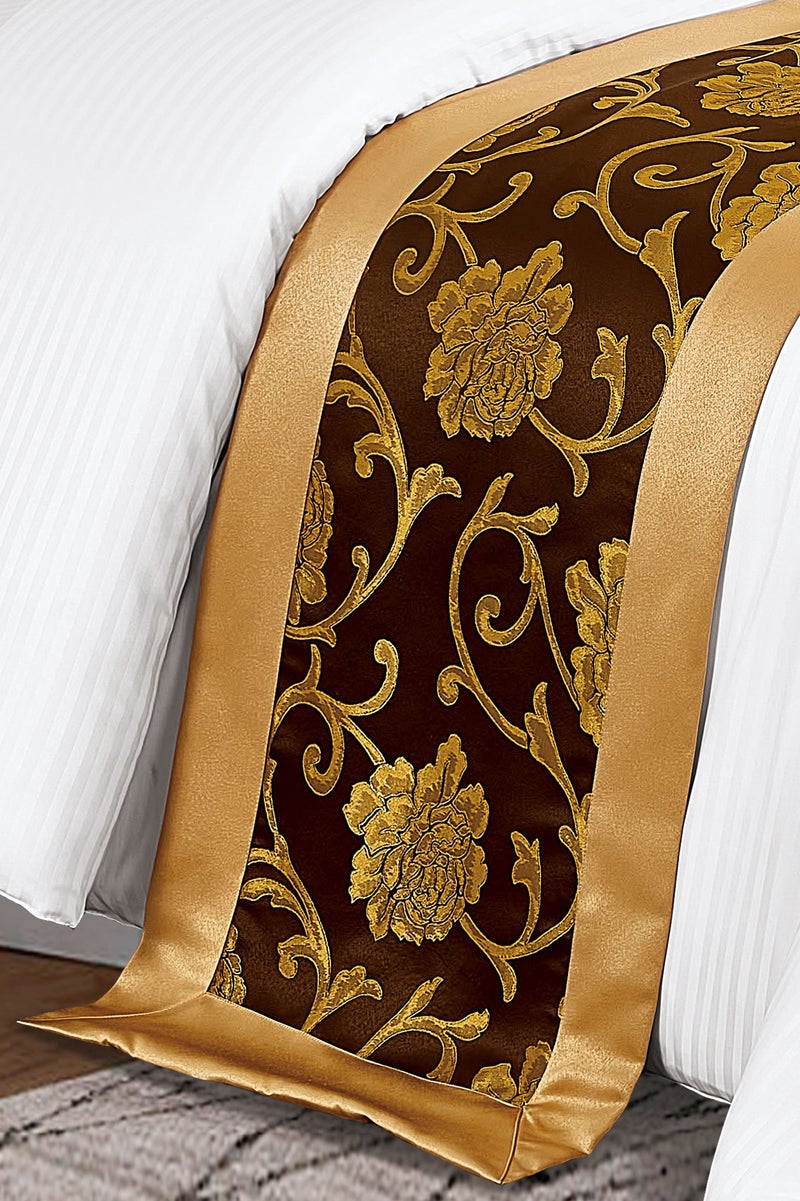 سليب نايت وشاح سرير الفندق بمقاس كوين ومفرش السرير والقدم وشاح كبير لتزيين نهاية السرير لغرفة نوم الفندق ومنتجع الفندق 50 × 180 سم لسرير 1.2 متر - Image 1