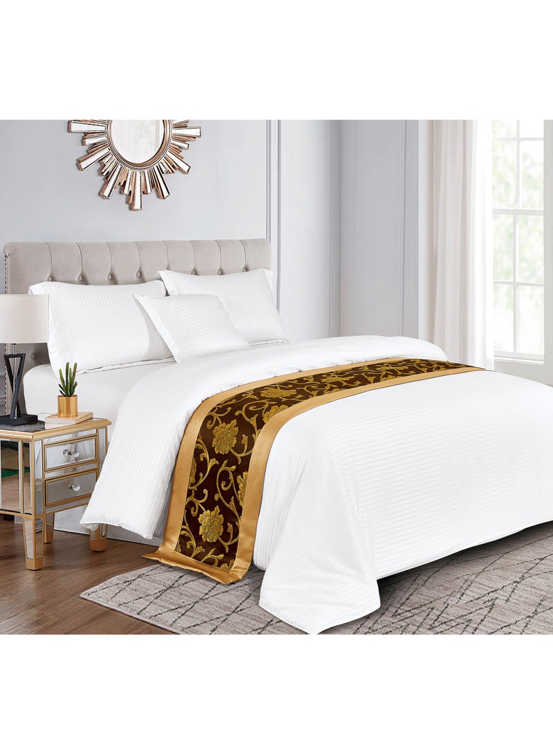 سليب نايت وشاح سرير الفندق بمقاس كوين ومفرش السرير والقدم وشاح كبير لتزيين نهاية السرير لغرفة نوم الفندق ومنتجع الفندق 50 × 180 سم لسرير 1.2 متر - Image 2