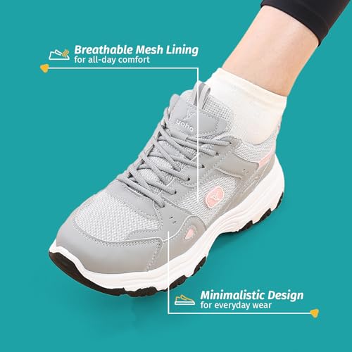 YOHO Tempo Chunky Sneakers for Women, Breathable Mesh Shock-Absorbing, Cushioning Comfort, Durable Grip for All-Day Ease| Fashionable & Stylish Casual Sport Shoes-0920 | ICeLattecherry - UK 7 - Image 3