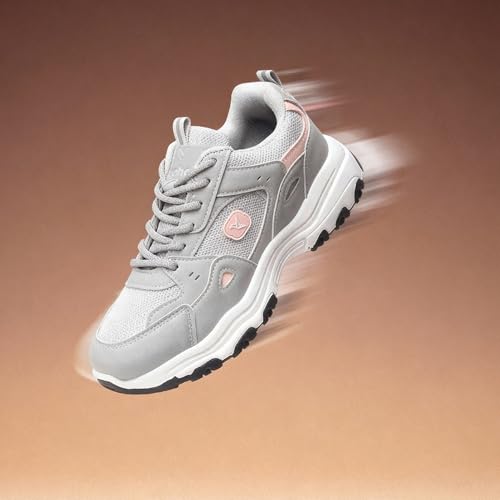 YOHO Tempo Chunky Sneakers for Women, Breathable Mesh Shock-Absorbing, Cushioning Comfort, Durable Grip for All-Day Ease| Fashionable & Stylish Casual Sport Shoes-0920 | ICeLattecherry - UK 7 - Image 2