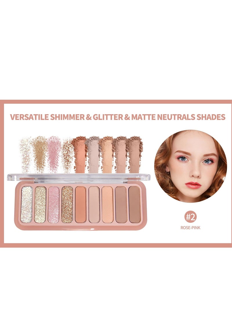 KASTWAVE 9 Colors Eye Shadow Makeup Pallet Matte Glitter Shimmer Eyeshadow Makeup Naturing-Looking High Pigment Waterproof Eye Shadow Palette Makeup Travel Size - Image 3