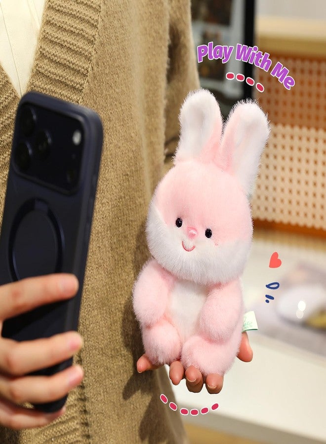 Ditucu Hand Sized Bunny Stuffed Animals Cute Soft Rabbit Plush Doll Small Plushies Toys Gifts for Kids Pink 6 inch - Image 2