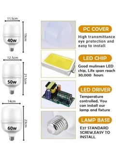 HUA QIANG WANG LED Light Bulb Cool White Energy Saving E27 LED Lamps Indoor Outdoor Home Lighting (38W/50W/60W) Waterproof High Brightness Light Bulb  - Image 3
