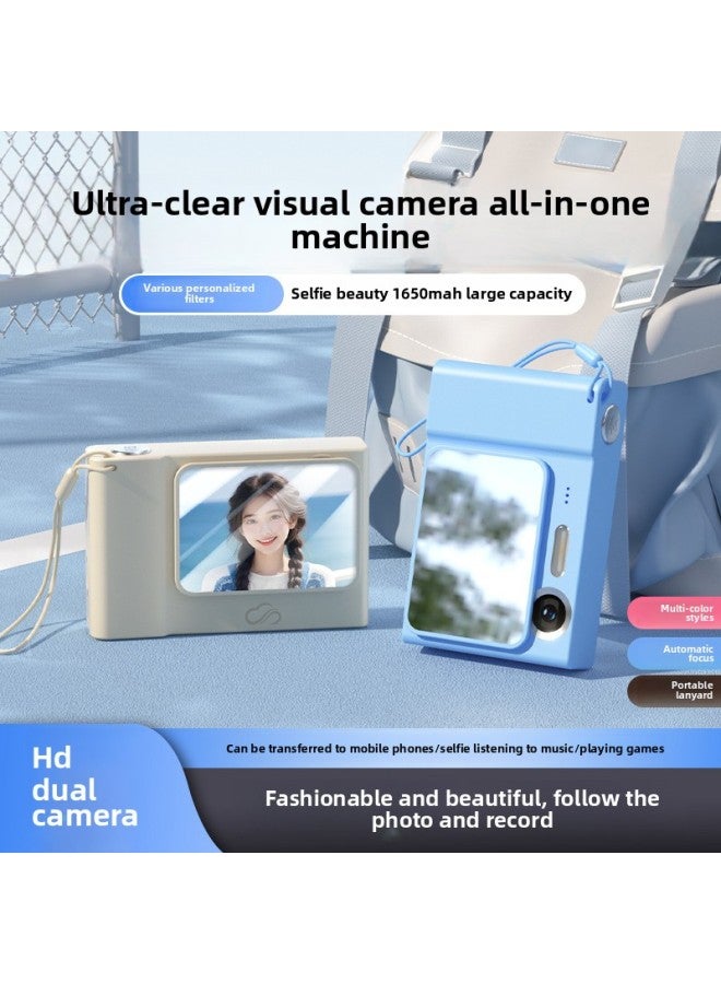 Generic Retro CCD Style High-definition Self-timer Student Ccd Digital Camera Dual-camera Portable Campus Card Machine-Body Color:Y200 Gray Standard + 32 Cards + Card Reader Adapter  - Image 4