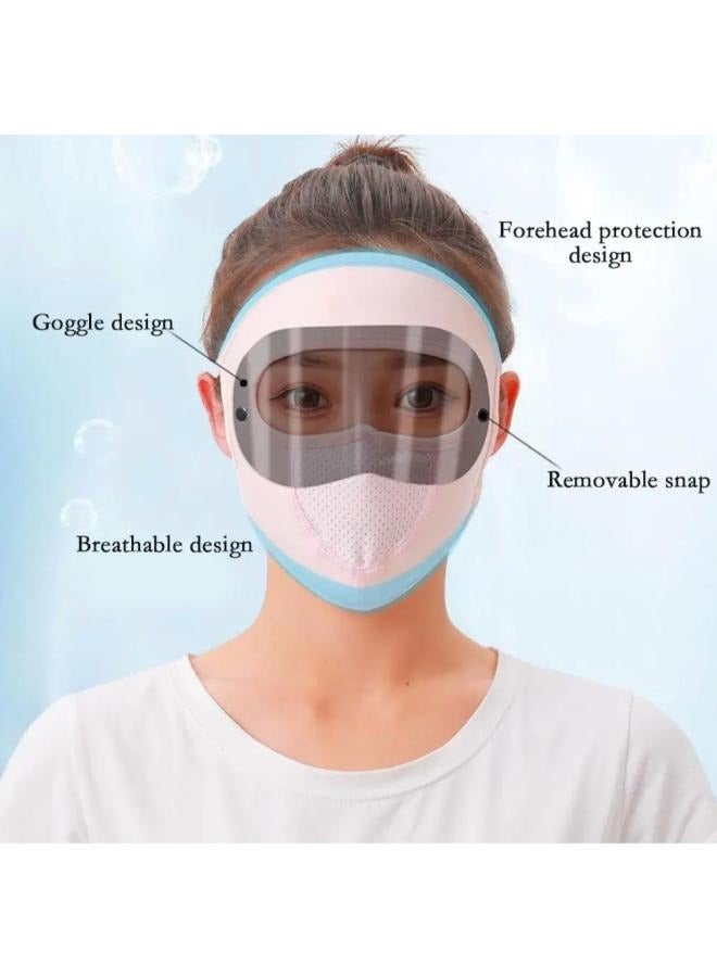 Generic Double Lens Adjustable Eye Protection Sunscreen Mask Full Face Cover - Image 2
