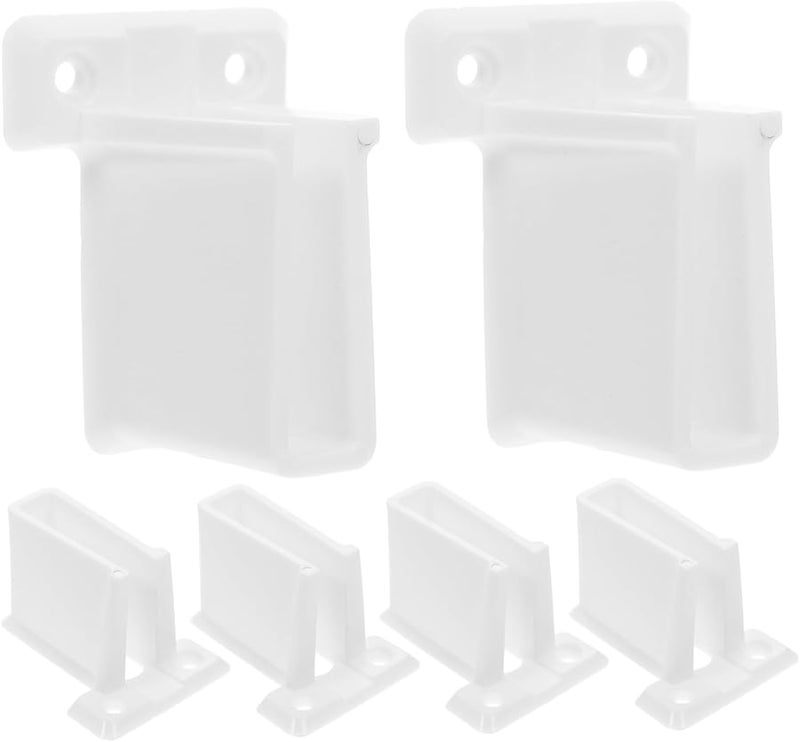 6 قطع من دعامات الرف البلاستيكية الثقيلة مثبتة على الحائط مع مسامير لتخزين المنزل والمكتب - Image 2