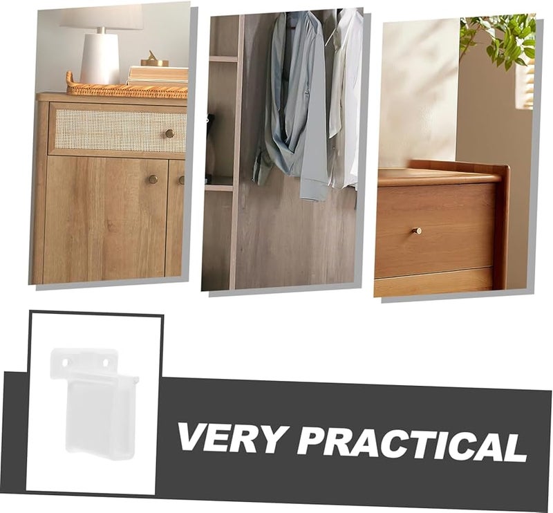 6 قطع من دعامات الرف البلاستيكية الثقيلة مثبتة على الحائط مع مسامير لتخزين المنزل والمكتب - Image 4