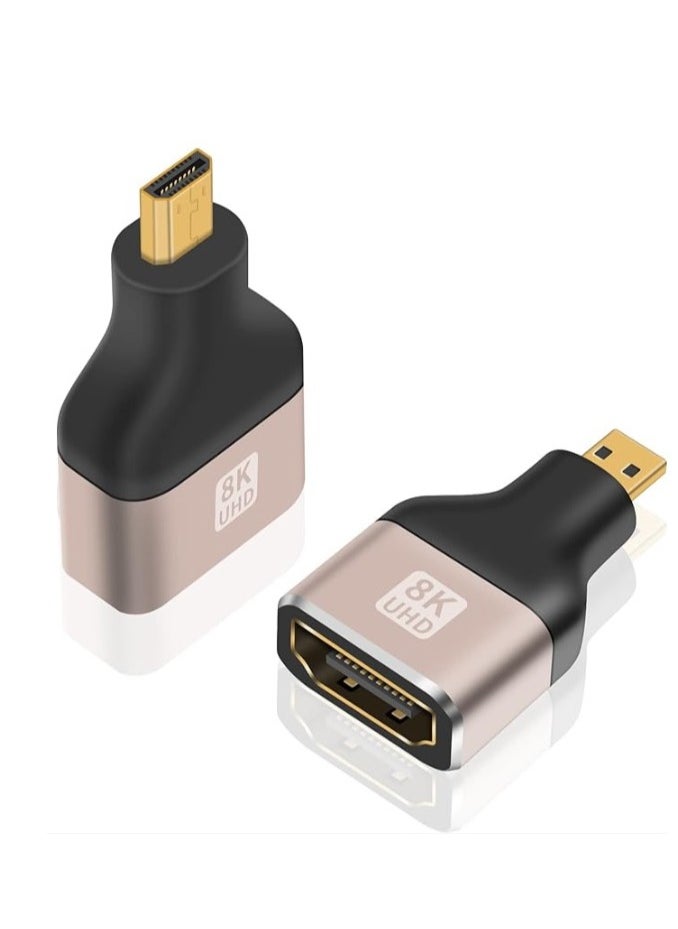 ماركة غير محددة محول HDMI صغير 8K إلى HDMI، محول Micro HDMI ذكر إلى HDMI أنثى يدعم 8K@60 هرتز، 4K@120 هرتز، 1080P، 3D، ARC، HDR، لجهاز العرض، الشاشة، التلفزيون.  - Image 5