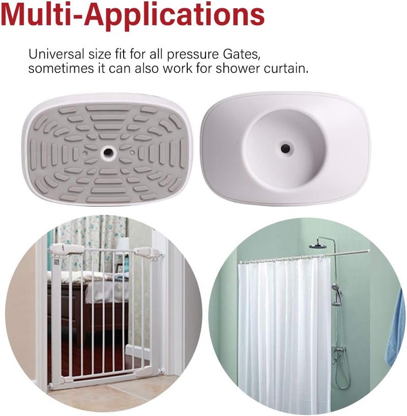 EUDEMON واقي باب الأطفال للحماية من الجدران واقي للجدران للبوابة المثبتة بالضغط يحمي الجدران وقاعدة السلم وإطار الباب والمداخل يعمل على بوابات الحيوانات الأليفة سهل التركيب أبيض 4 عبوات - Image 4